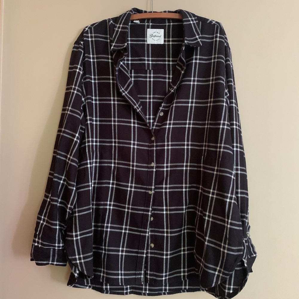 Jachs Girlfriend Ladies' Flannel Shirt, Black Womens XXL  excellent Cozy Cowgirl - Picture 2 of 14
